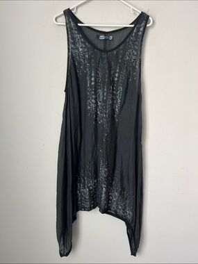 Blue Fish Silk Tunic Dress L/XL Boho Asymmetrical Goth